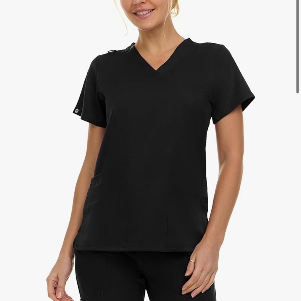 Medichix Women’s Black V Neck Scrub Top